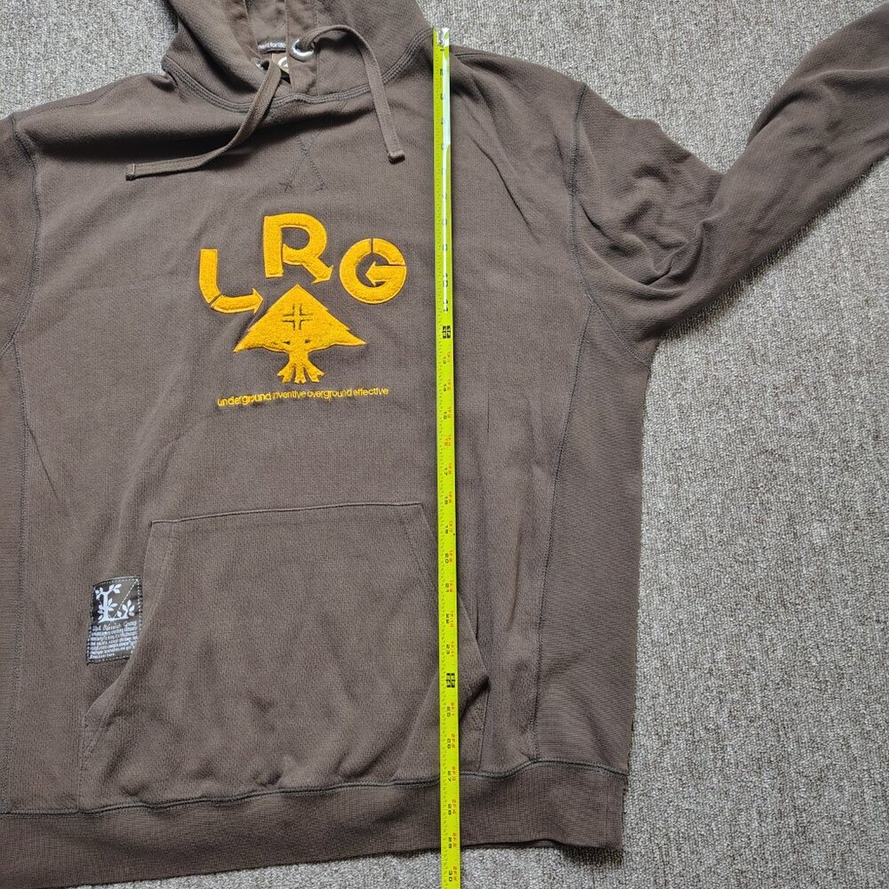 LRG Hoodie Men XL Brown Felt Tree Logo Pullover 100% Cotton Hiking Outdoors - Picture 8 of 10